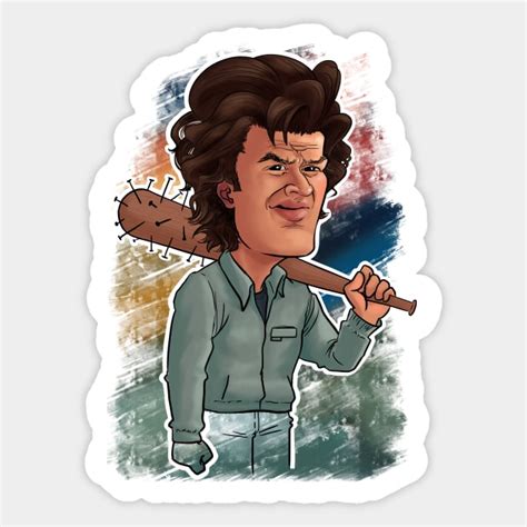 Steve with his nailed bat - Steve Harrington Stranger Things - Sticker | TeePublic