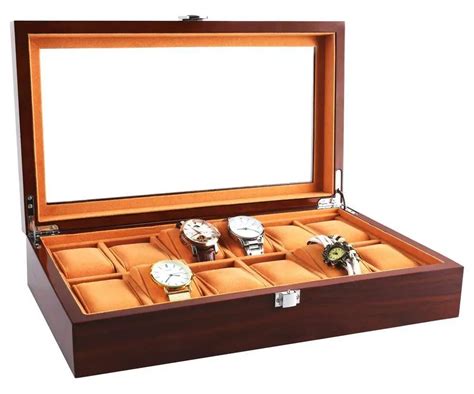 2018 Luxury Wood Watch Cases 12 Slots Solid Storage Organizer Display Box Large Holder Exquisite ...