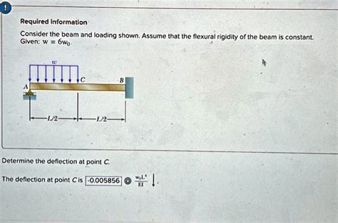 required information consider the beam and loading shown assume that the flexural rigidity of ...