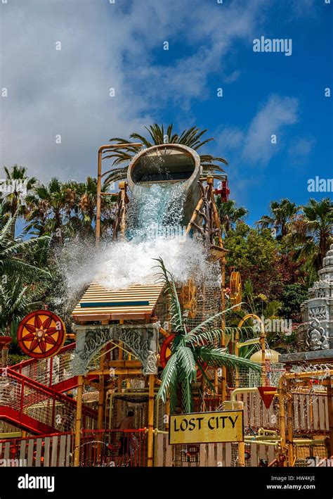 Spain, Tenerife, Las Americas. Attractions Siam Water Park Stock Photo ...