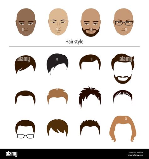 male stylish templates hairstyles, cartoon vector illustration Stock Vector Image & Art - Alamy