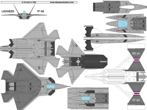 Lockheed Martin YF-22 | Paper airplane models, Model airplanes, Paper ...