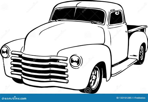 Vector Square Body Chevy Truck Clipart - Draw-hub