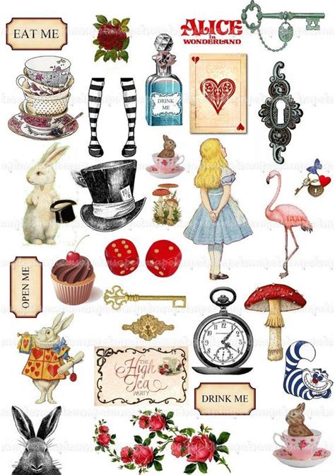 Alice in Wonderland Clipart Alice Clip Art Watercolor Mad Hatter Tea ...