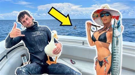 I Went Spearfishing With My Duck - YouTube