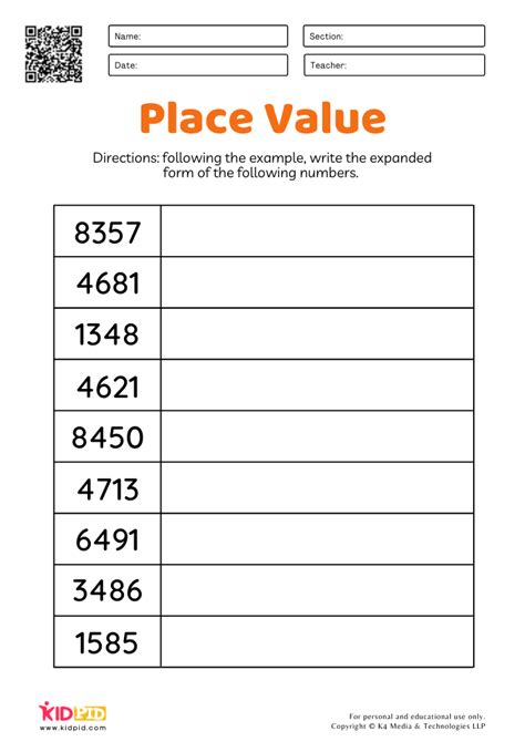 Math Expanded Form Worksheets for Grade 3 - Kidpid