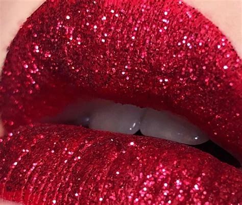 This glitter red lips are perfect for holiday makeup ideas or even ...