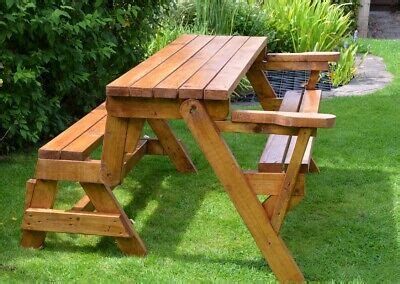 2x DIY Plans Folding Wooden Garden Picnic Table Bench With/Without Armrests PDF | eBay