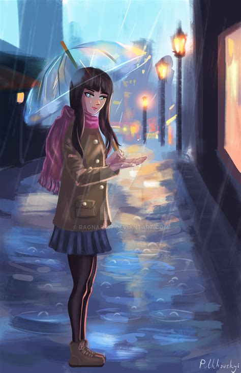 Anime illustration Rainy day by RaGnaR757 on DeviantArt