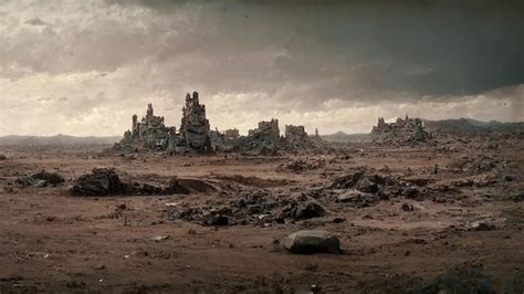 Premium Photo | Abandoned Destroyed City on Wasteland Apocalyptic ...