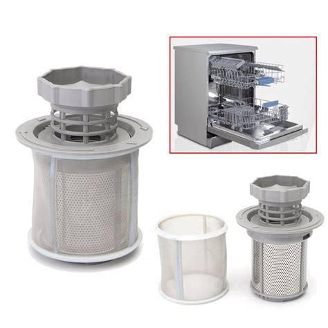 2 part dish washer mesh filter set grey pp dishwasher for bosch 427903 ...