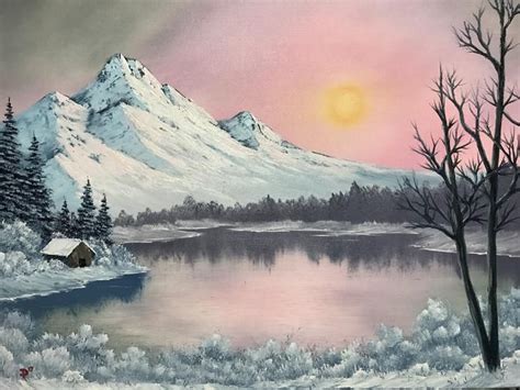 Winter Frost, Bob Ross style original painting from Season 10 Ep 12 | Bob ross, Landscape ...