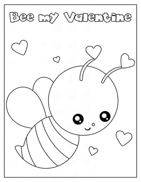 Cute Animal Coloring Pages for Valentine's Day – Party + Bright