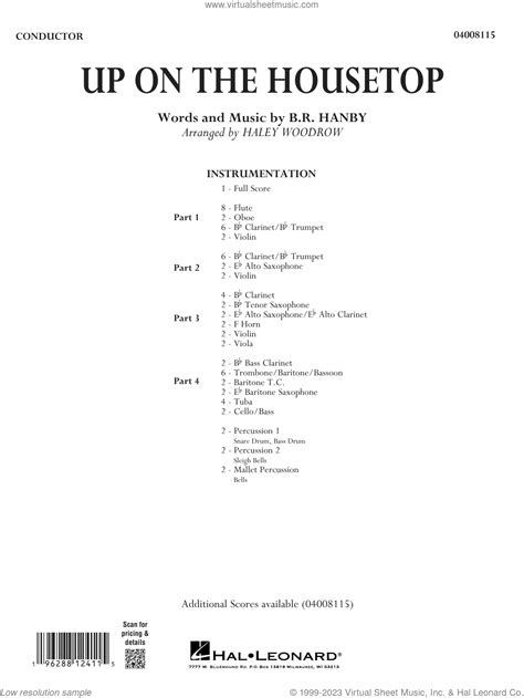 Up On The Housetop (arr. Haley Woodrow) sheet music (complete ...