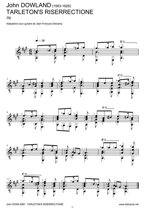 Dowland, John – For Guitar – Free Classical Guitar Sheet Music and TABs