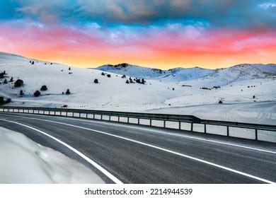 Road Landscape Sunset Highway View Colorful Stock Photo 2214944539 ...