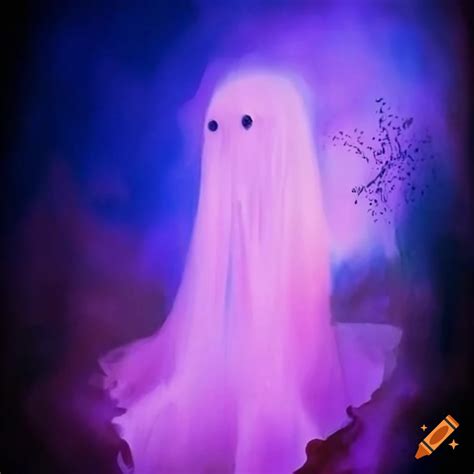 Watercolor painting of a ghostly figure
