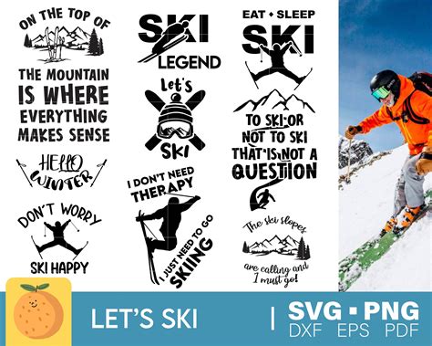 Let's Ski Ski Trip Svg Bundle, Skiing Cut Files for Crafters, Skiing ...