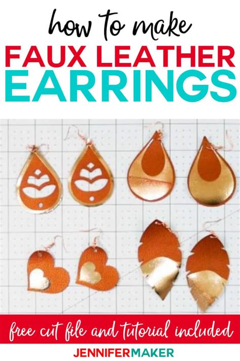 Faux Leather Earrings with Cricut - Jennifer Maker