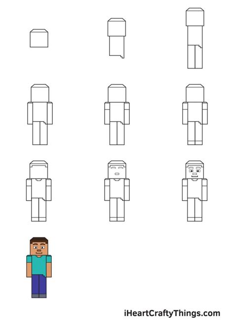 Minecraft Drawing - How To Draw Minecraft Step By Step