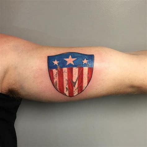 Huge Captain America Shield Tattoo Collection