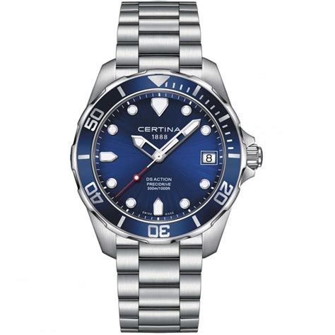 Certina Men's DS Action Diver 41mm Blue Dial Quartz Watch - Watches from Francis & Gaye Jewellers UK