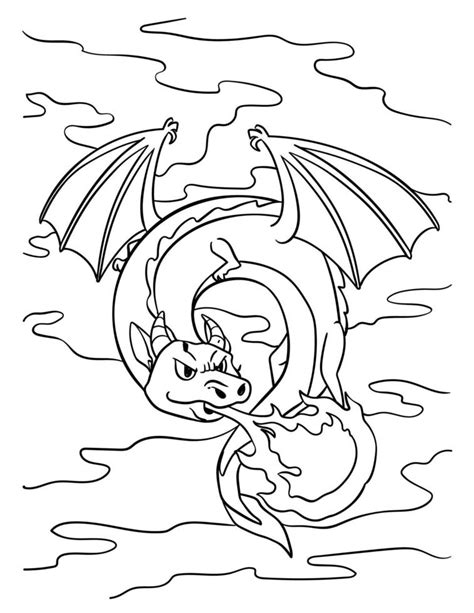 Knight Dragon Coloring Page for Kids 17000359 Vector Art at Vecteezy