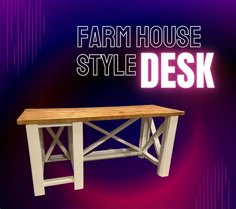 Desk DIY, Build Plans, Digital Download, DIY Farmhouse Style Desk, Solid Wood Build Plans ...