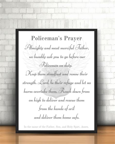 Policeman's Prayer Print, Policeman's Sign, Policeman's Poem, Policeman's Wife Print, Policeman ...