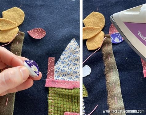 How to make fabric collage using Applique - La creative mama