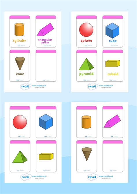 Twinkl Resources >> 3D Shape Flashcards >> Printable resources for ...