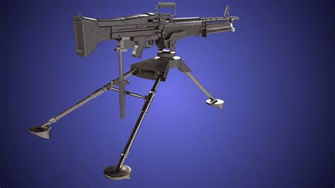 3D model M60 Machine Gun04 PBR Unity UE Arnold V-Ray Textures Included VR / AR / low-poly | CGTrader