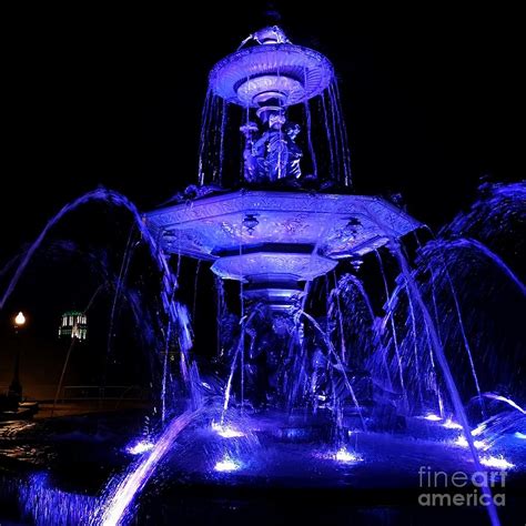 A blue water fountain Photograph by Louise Lavallee - Fine Art America