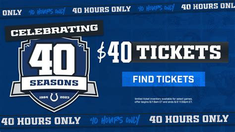 Colts announce $40 ticket deal for 40 hours only