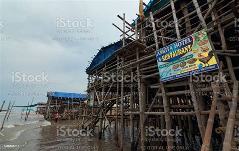 Temporary Made Food Stalls Built At Mandarmani Sea Beach Stock Photo ...