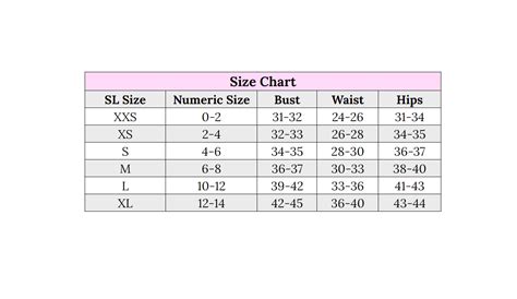 Scrubs Size Chart — Silver Lining Scrubs