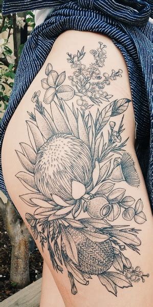 native australian plants | Tumblr | Native tattoos, Wildflower tattoo, Floral tattoo sleeve