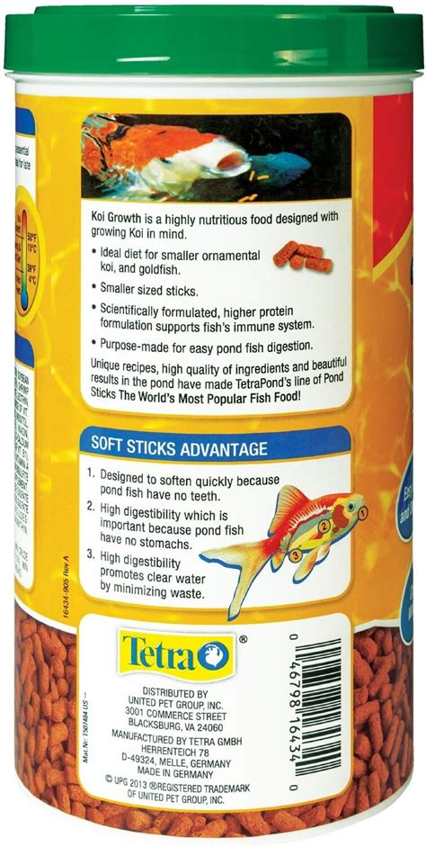 Tetra Pond Koi Growth High Protein Koi & Goldfish Food, 9.52-oz jar ...