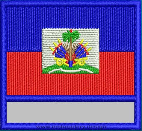 Design embroidery Flag of Haiti with Blank Box and Colour Trim by ...