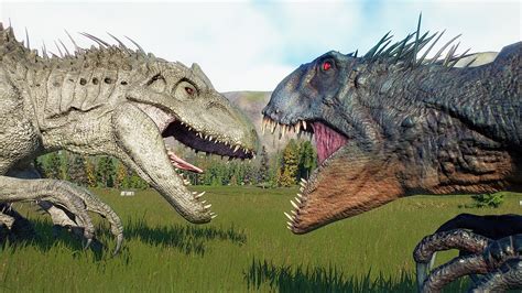 T REX VS INDOMINUS REX VS SCORPIUS REX - Dinosaur Fight | Jurassic ...