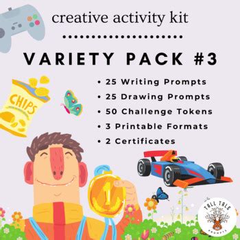 50 Creative Writing and Drawing Prompts, Variety Pack #3, Printable ...