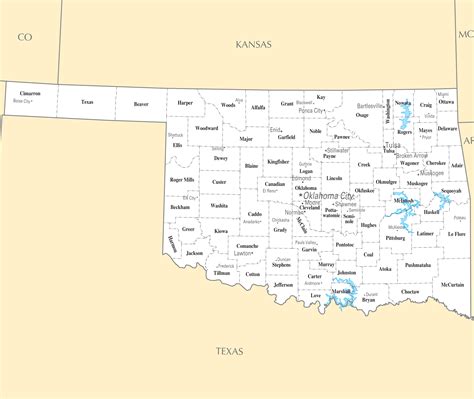 Oklahoma Cities And Towns • Mapsof.net