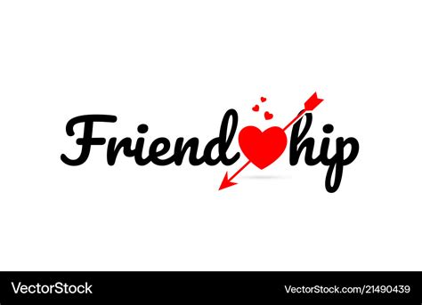 Friendship word text typography design logo icon Vector Image