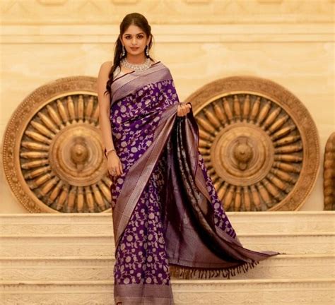 Aditi Shankar turns muse in a purple benrasi saree and looks divine as ...