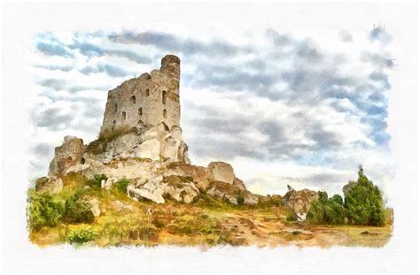 Mirow Castle Ruins in Poland Painting by Maciek Froncisz - Fine Art America