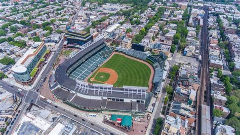 Aerial Drone Photos Wrigley Field, 1060 W Addison St, Chicago, Illinois