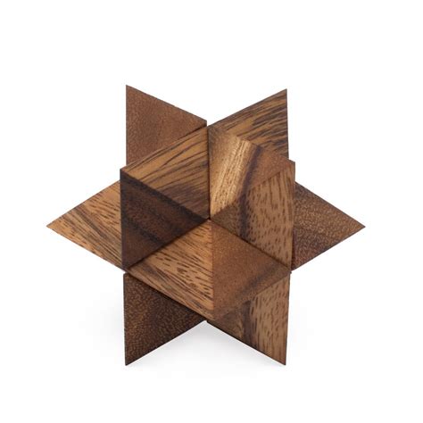 Wooden Star Puzzle - 3D Shooting Star Brain Teaser