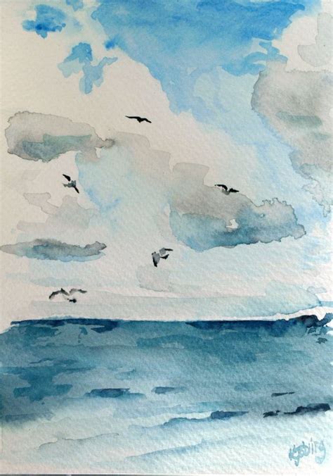 Original Ocean Sea Watercolour Painting // Seaside by KatieJobling, £25 ...