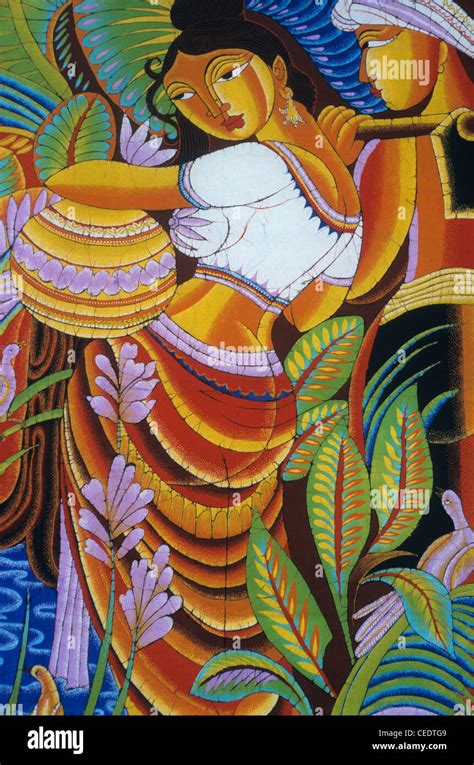 Traditional paintings on batiks, Matale, Sri Lanka Stock Photo - Alamy