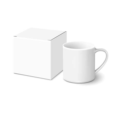 Premium Vector | White mug and gift box